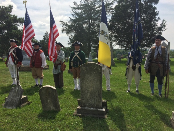Hocking Valley Chapter Sons of the American Revolution lead in a presentation of the colors. 